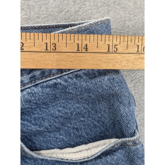 LL Bean Jeans Womens Size 14 Blue Relaxed wide Leg Baggy Comfort 100% Cotton - Picture 4 of 12